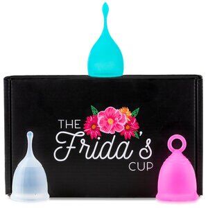Frida's Menstrual Cup Trio: 3 Sizes (S, M, L) with Pouch & Cleaning Brush